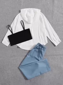 SHEIN Bộ hai mảnh Gái Nút Cao thấp Thú vật Giải trí - Nhiều màu - Xem 2