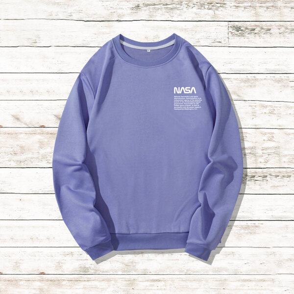 

Men Letter Graphic Sweatshirt, Purple
