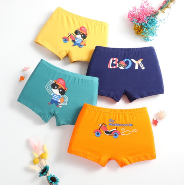 

Toddler Boys 4pcs Letter & Cartoon Graphic Boxer Brief, Multicolor