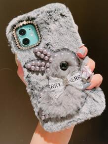 Fuzzy Rabbit Phone Case - Grey - View 1