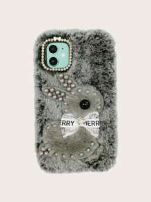 Fuzzy Rabbit Phone Case - Grey - View 2