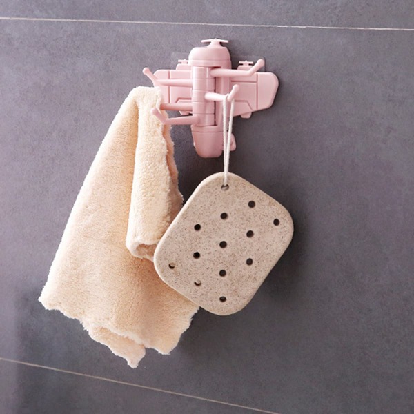 

1pc Airplane Shaped Wall Hook, Pink