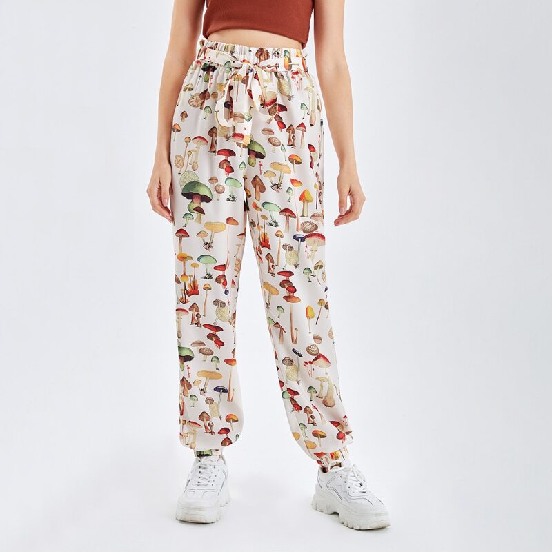 

Mushroom Print Joggers, Multicolor