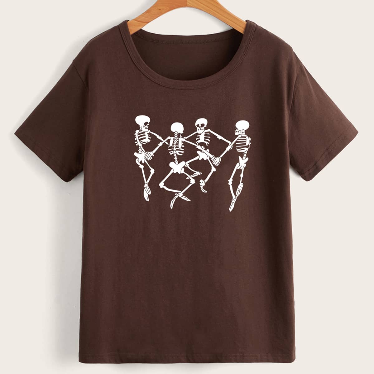 

Skull Graphic Tee, Coffee brown
