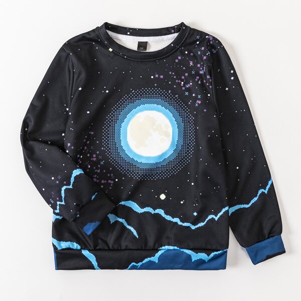 

Boys Galaxy Print Sweatshirt, Black