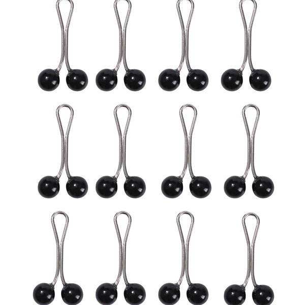 

12pcs Faux Pearl Decor Scarf Clip, Black
