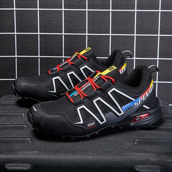 

Men Letter Graphic Lace Up Front Sports Shoes, Black