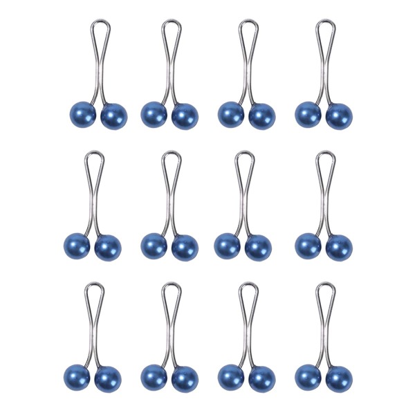 

12pcs Faux Pearl Decor Scarf Clip, Royal blue