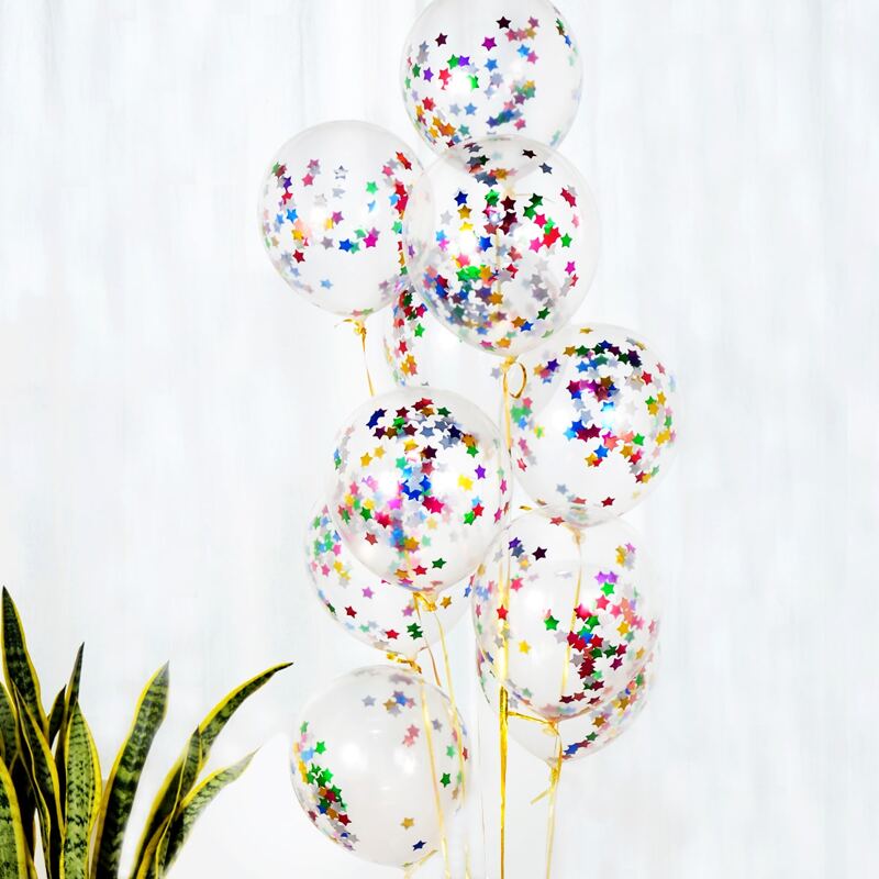 

10pcs Confetti Balloon Set, Multicolor