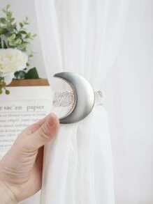 2 cái Mặt Trăng & Ngôi Sao Khóa Rèm Mùa Xuân - Bạc - Xem 6