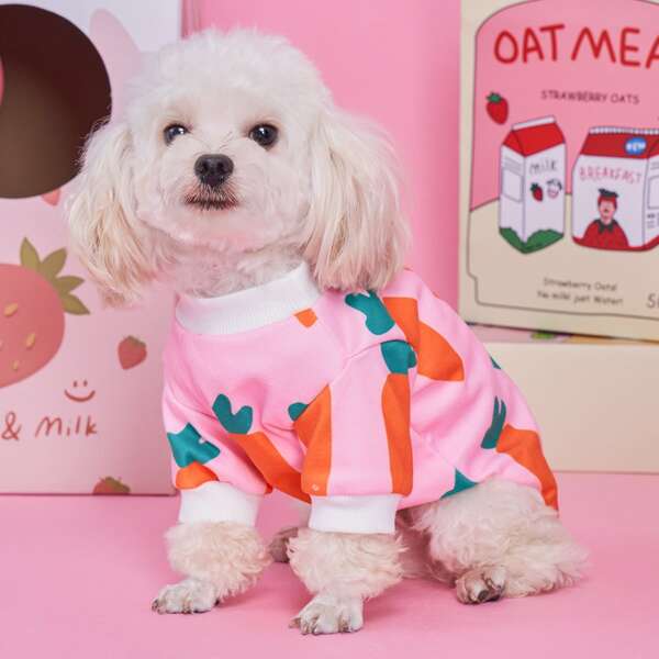 

Carrot Print Pet Sweatshirt, Multicolor