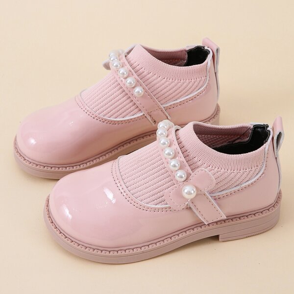 

Toddler Girls Faux Pearl Decor Flats, Pink
