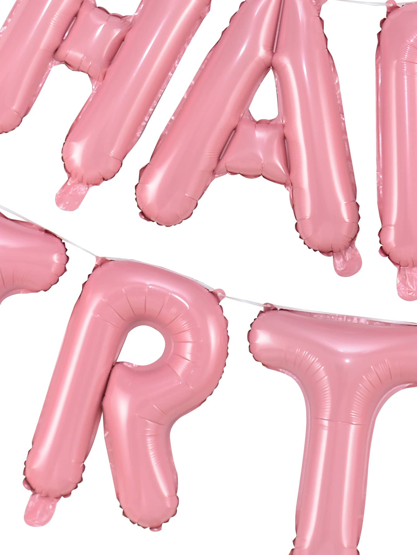 kumozawa 13pcs 16-Inch Rainbow Color "Happy Birthday" Party Balloons (Straws Not Included) - Pink - View 2