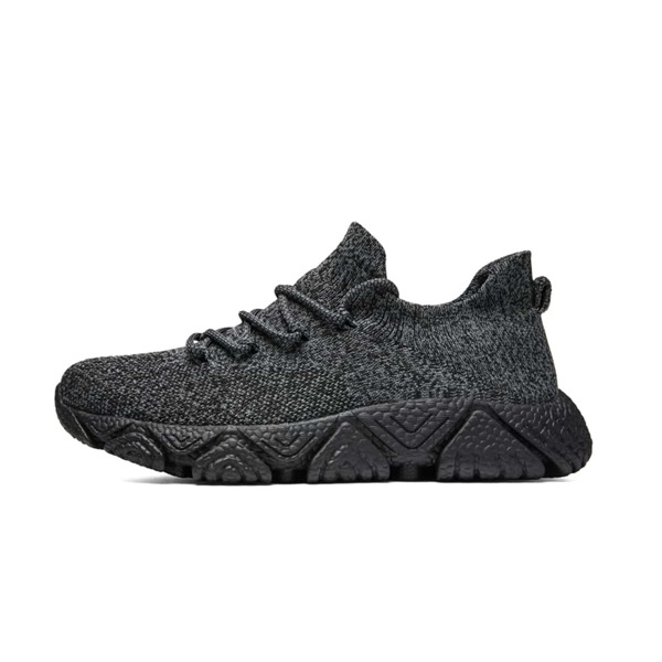 

Men Lace Up Decor Knit Sneakers, Black
