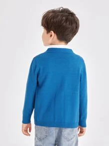 Toddler Boys Argyle Pattern Cardigan - Blue - View 2