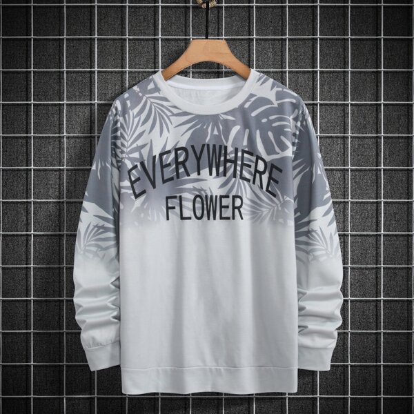 

Men Letter Graphic Sweatshirt, Grey