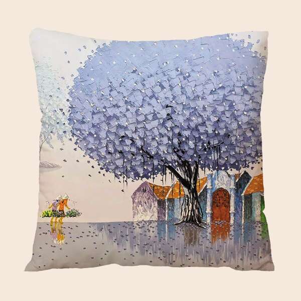 

Scenery Pattern Cushion Cover Without Filler, Multicolor