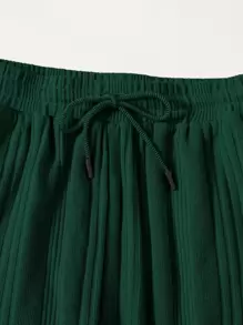 SHEIN EZwear Ribbed Cropped Tank Top & Drawstring Joggers Set