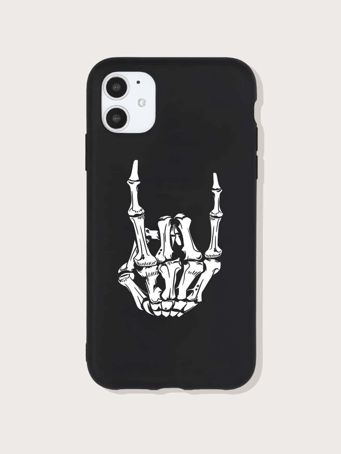 Skull Hands Phone Case - Black - View 1