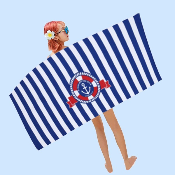 

Striped Pattern Bath Towel, Blue