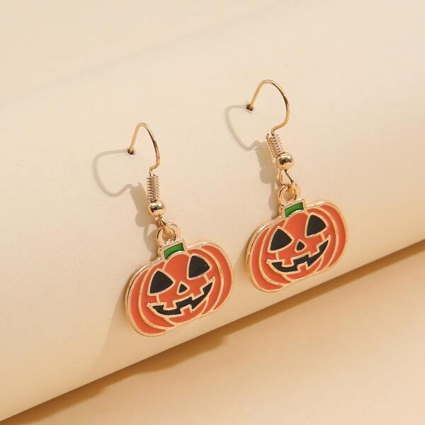 

Halloween Pumpkin Decor Drop Earrings, Multicolor