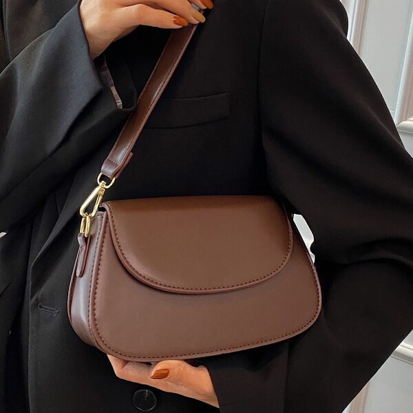 

Minimalist Flap Crossbody Bag, Brown