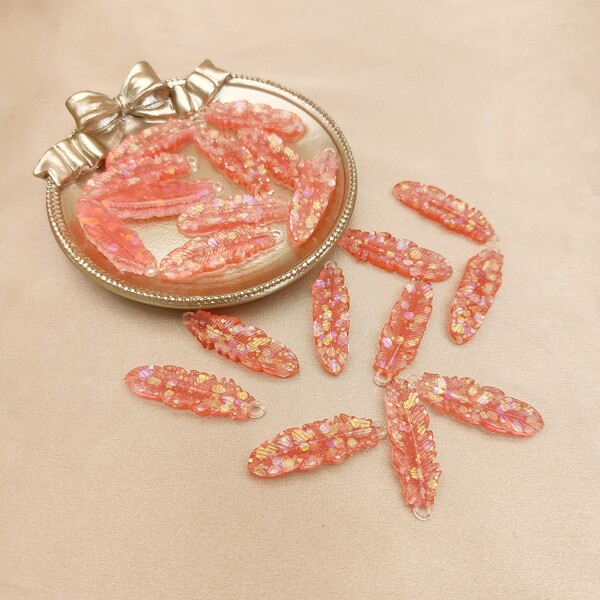 

20pcs Feather DIY Jewelry Pendant, Multicolor