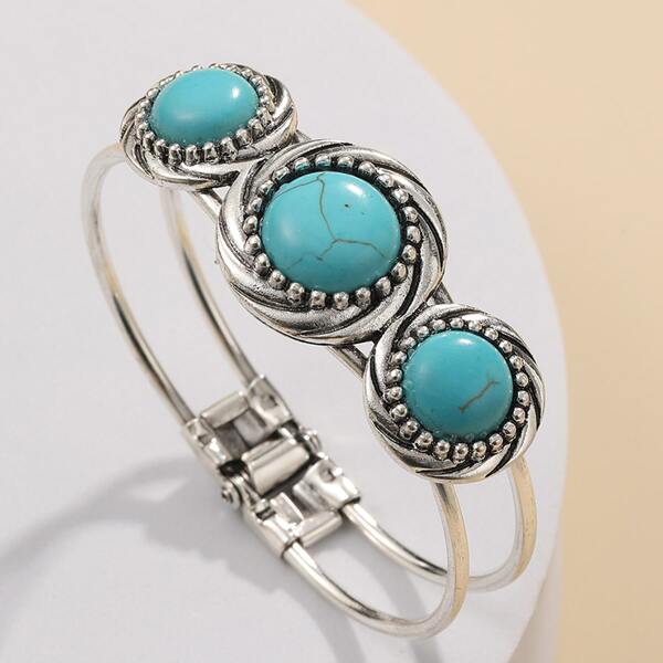 

Hollow Out Alloy Bangle, Blue