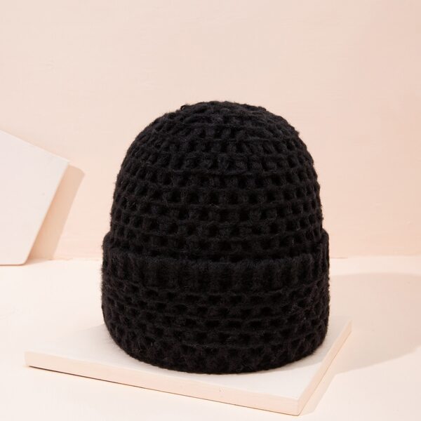 

Solid Knit Beanie, Black