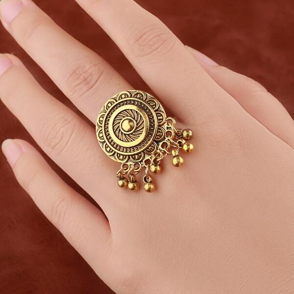 

Textured Metal Decor Ring, Gold