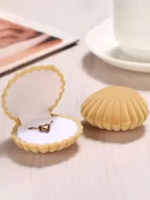 植绒贝壳珠宝盒，韩式独特耳环架，耳环盒，珠宝收纳盒，小饰品盒 - 彩色 - 查看 5