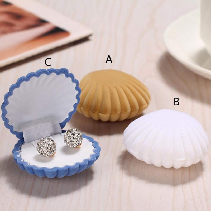 

1pc Shell Shaped Jewelry Storage Box, Multicolor