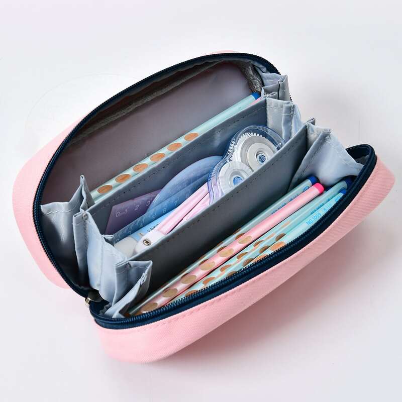 

1pc Plain Pencil Bag, Pink
