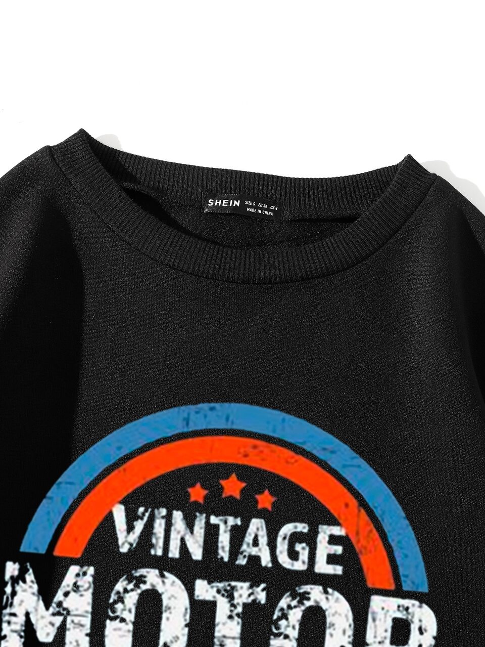 Star & Slogan Graphic Drop Shoulder Thermal Lined Sweatshirt