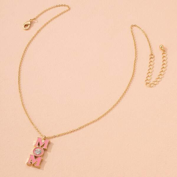 

Letter Charm Necklace, Pink