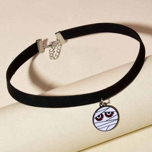 

Round Charm Necklace, Black