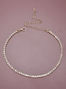 1 件簡約時尚水鑽項鍊,女士日常百搭首飾 - 金黃色 - 查看 12