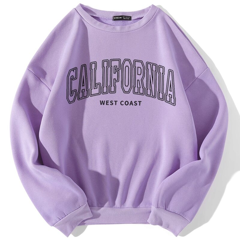 

Letter Graphic Drop Shoulder Pullover, Lilac purple
