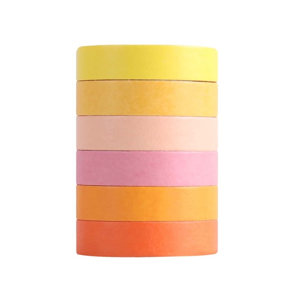 

6rolls Plain Washi Tape, Multicolor