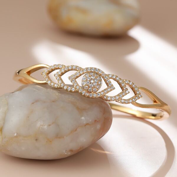 

18K Gold Plated Zircon Decor Bangle