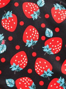 Baby Allover Strawberry Print Lapel Neck Blouse - Multicolor - View 3