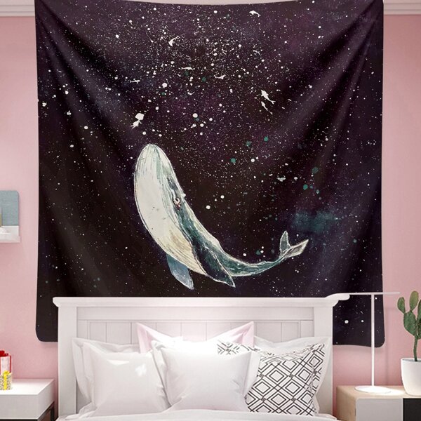 

Whale Print Tapestry, Black