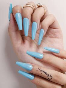 100 uñas postizas lisas - Azul - Ver 2