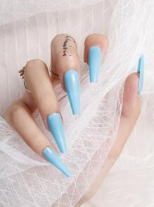 100 uñas postizas lisas - Azul - Ver 4