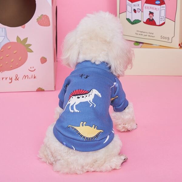 

Dinosaur Print Pet Sweatshirt, Multicolor