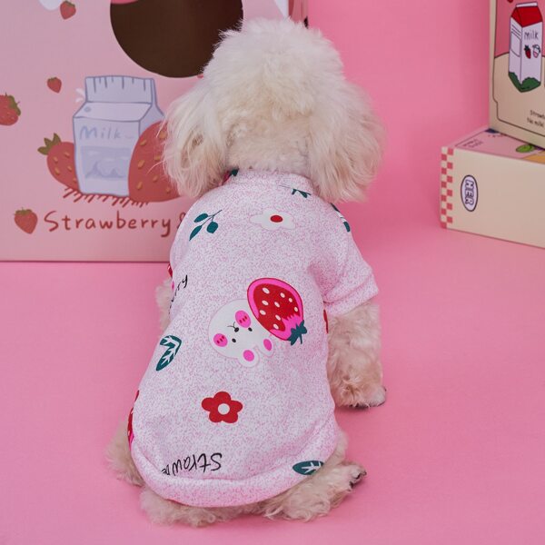 

Cartoon Rabbit Print Pet Sweatshirt, Multicolor