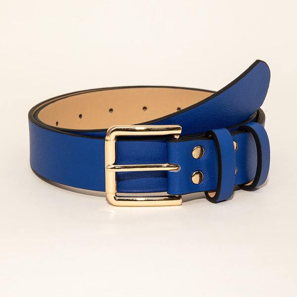 

Square Buckle Belt With Punch Tool, Blue