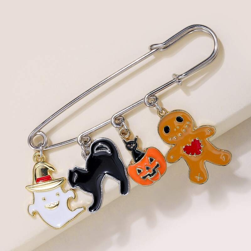 

Halloween Pumpkin Decor Brooch, Multicolor