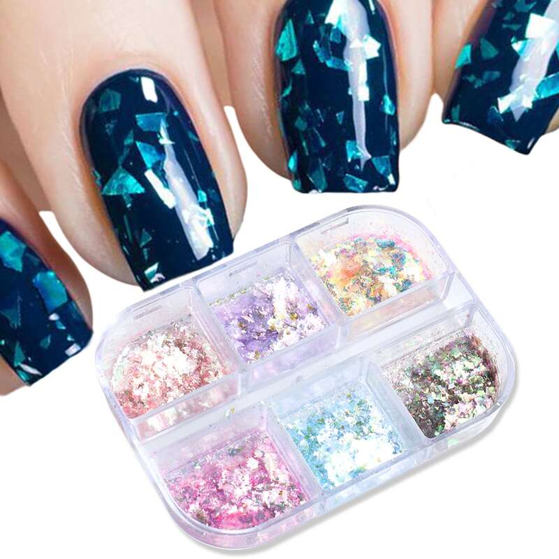 

1box Glitter Nail Art Decoration, Multicolor