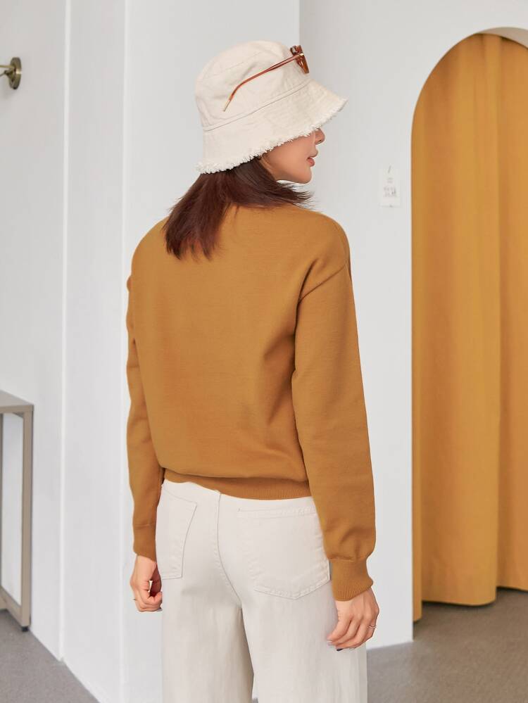 Letter Pattern Drop Shoulder Sweater,Fall Clothes
